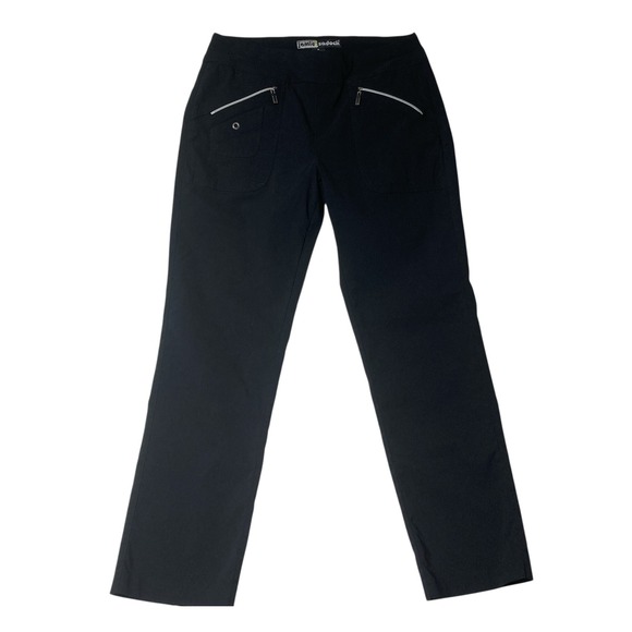 Jamie Sadock Women's Black Golf Pants 8 Pockets Zipper Detail Pull On Stretch - Picture 1 of 11